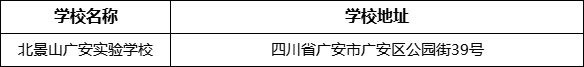 廣安市北京景山學校四川廣安實驗學校地址在哪里？