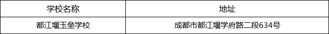 成都市都江堰玉壘學(xué)校地址在哪里？