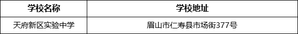 眉山市天府新區(qū)實驗中學(xué)學(xué)校地址在哪里？