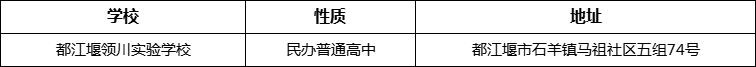成都市都江堰領川實驗學校詳細地址、在哪里？